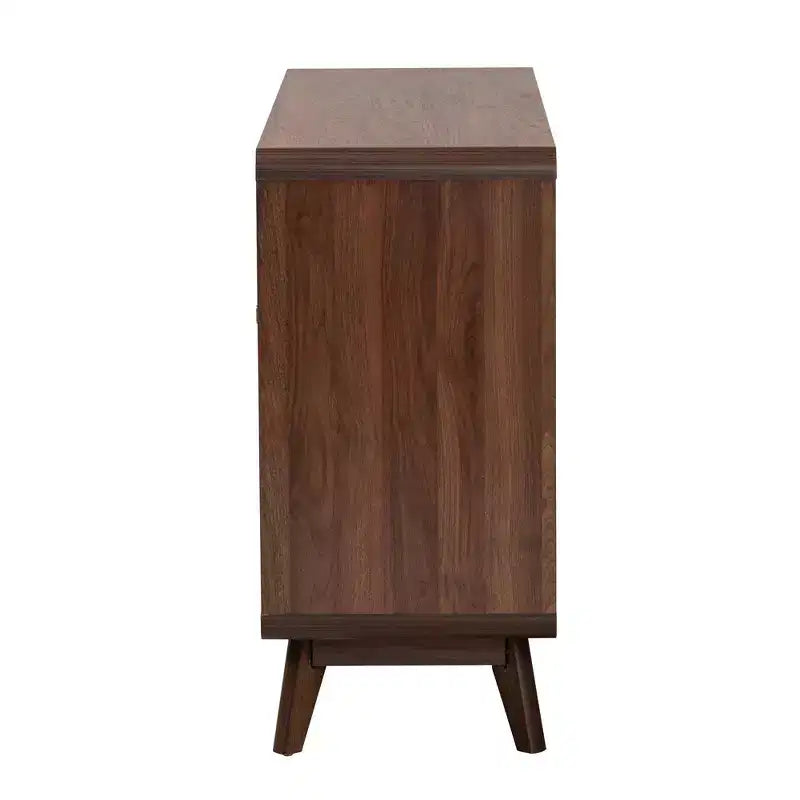 Cassettiera Baxton Studio Markell Wood a 6 cassetti Noce Marrone/Oro: Mobile Contenitore Moderno, Maniglie in Metallo