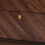 Cassettiera Baxton Studio Markell Wood a 6 cassetti Noce Marrone/Oro: Mobile Contenitore Moderno, Maniglie in Metallo