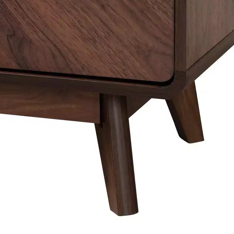 Cassettiera Baxton Studio Markell Wood a 6 cassetti Noce Marrone/Oro: Mobile Contenitore Moderno, Maniglie in Metallo