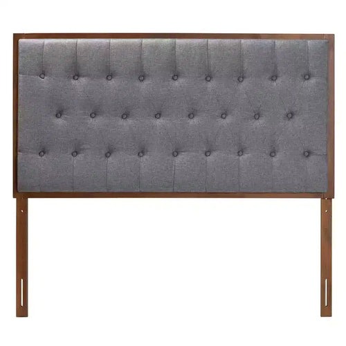 Baxton Studio Baxton Studio King Harumi Fabric and Wood Headboard Gray/Walnut Brown