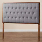 Baxton Studio Baxton Studio Testata Letto King Harumi Tessuto e Legno Grigio/Noce Marrone