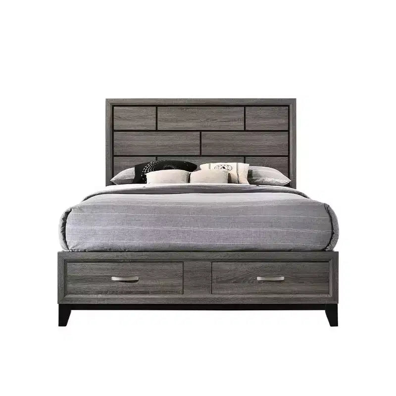 Letto King orientale Valdemar da 86" grigio anticato - Acme Furniture