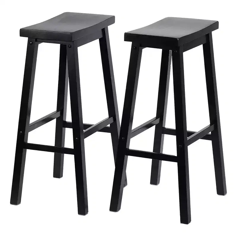 Sgabelli da cucina PJ Wood Classic Saddle Seat da 29 pollici, neri (confezione da 10)