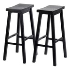 Sgabelli da cucina PJ Wood Classic Saddle Seat da 29 pollici, neri (confezione da 10)