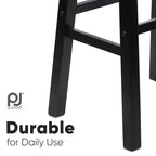 Sgabelli da cucina PJ Wood Classic Saddle Seat da 29 pollici, neri (confezione da 10)