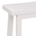 Sgabelli da cucina PJ Wood Classic Saddle-Seat da 60 cm per case, sale da pranzo e bar, senza schienale, con 4 gambe quadre, bianchi (confezione da 4)