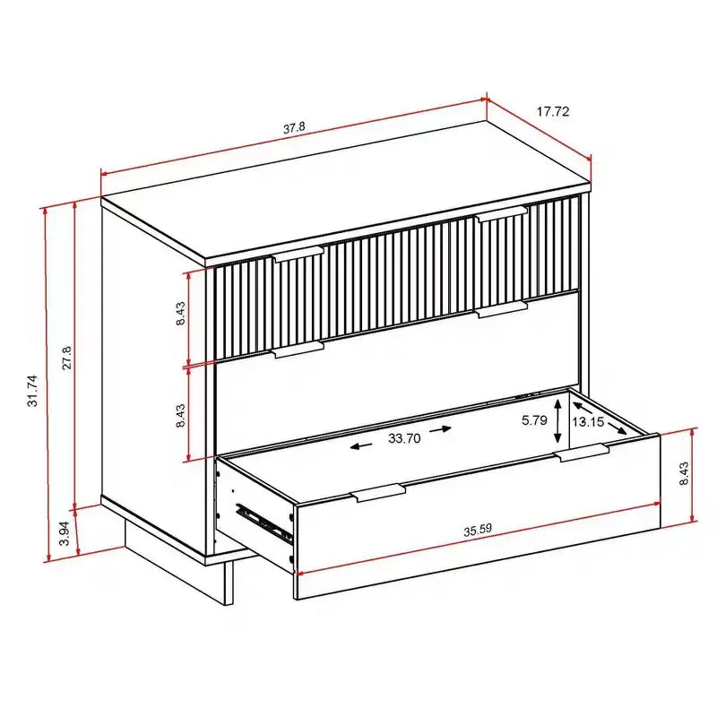 Cassettiera standard Granville Modern a 3 cassetti - Manhattan Comfort