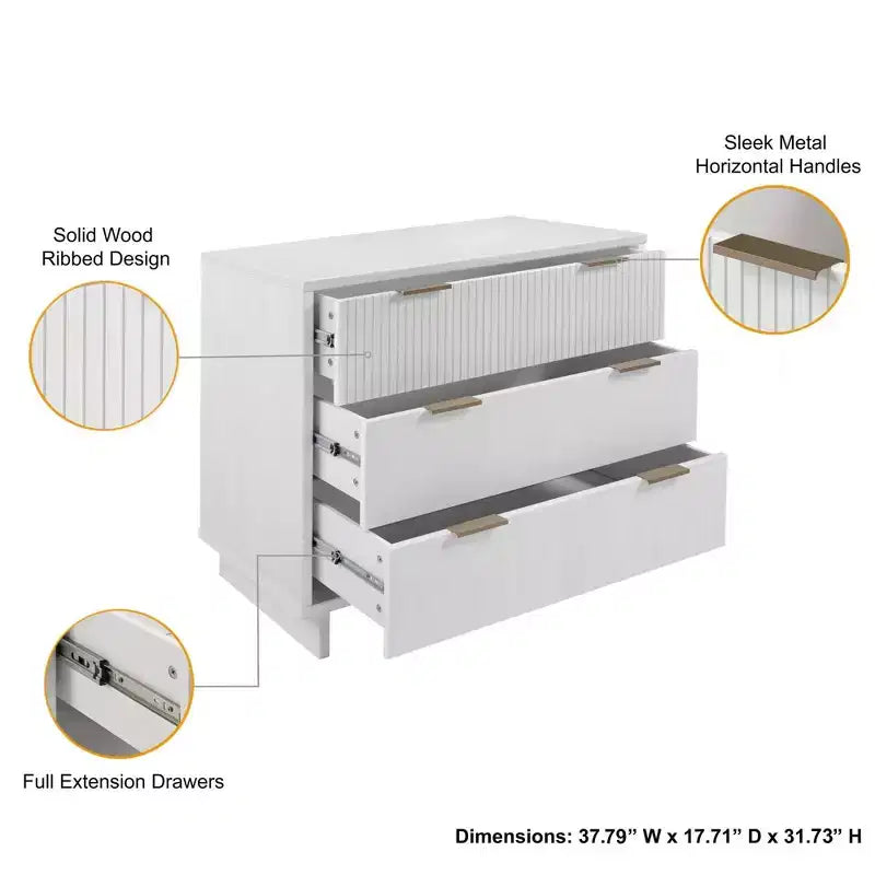 Cassettiera standard Granville Modern a 3 cassetti - Manhattan Comfort