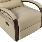 Poltrona reclinabile manuale girevole e a dondolo Clemens in vera pelle con braccioli decorativi curvi, set da 2 | ART OF LIVING DESIGNS