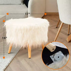 Sgabello rotondo in pelliccia sintetica Cheer Collection 17 (bianco)
