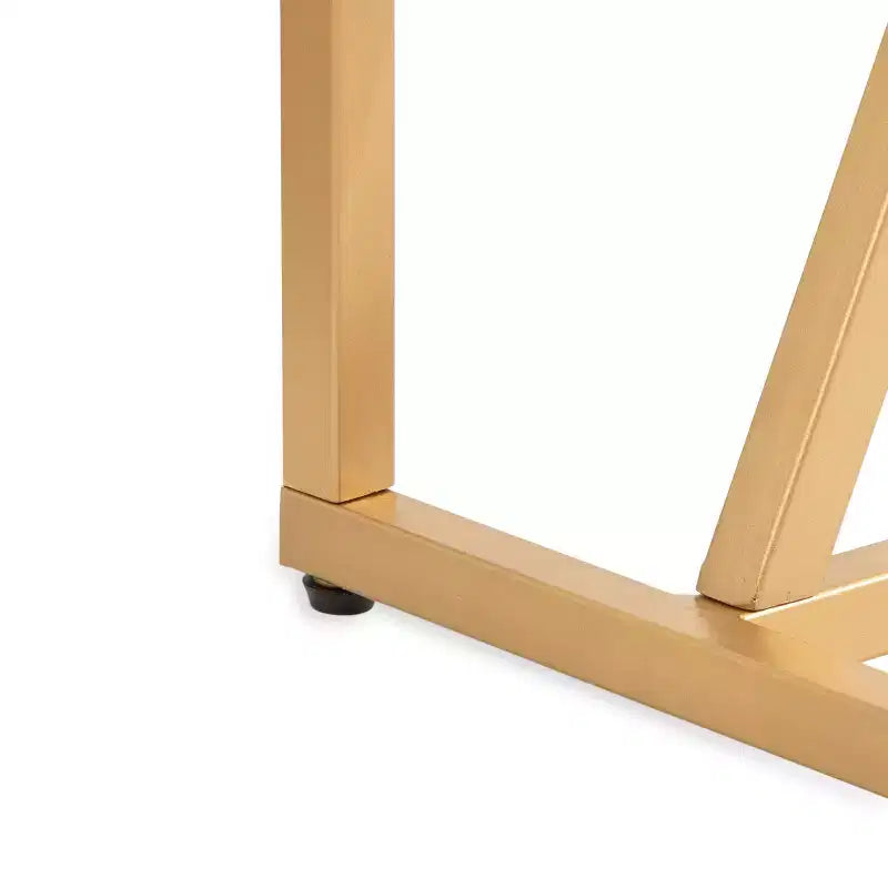 Kate and Laurel Truss, tavolo consolle rettangolare in MDF, 30x10x30, bianco e oro