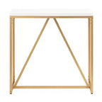Kate and Laurel Truss, tavolo consolle rettangolare in MDF, 30x10x30, bianco e oro