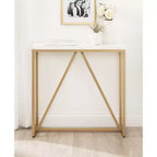 Kate and Laurel Truss, tavolo consolle rettangolare in MDF, 30x10x30, bianco e oro