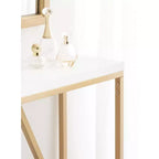 Kate and Laurel Truss, tavolo consolle rettangolare in MDF, 30x10x30, bianco e oro