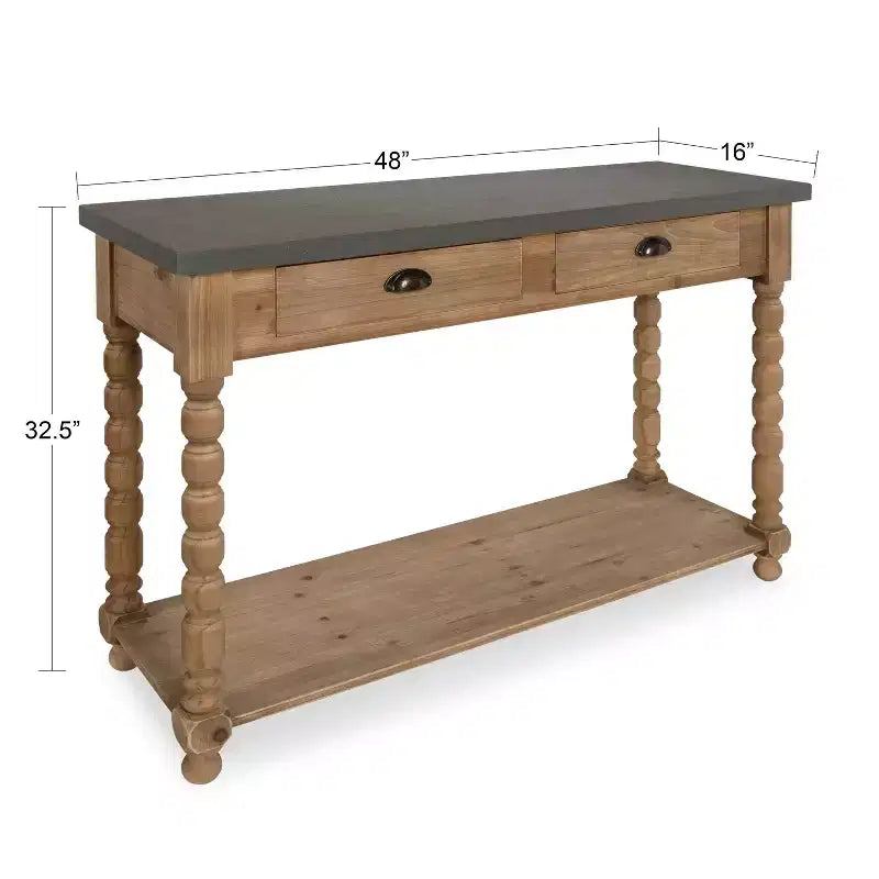 Tavolo consolle rettangolare in legno Kate and Laurel Rutledge, 48x16x32, marrone rustico