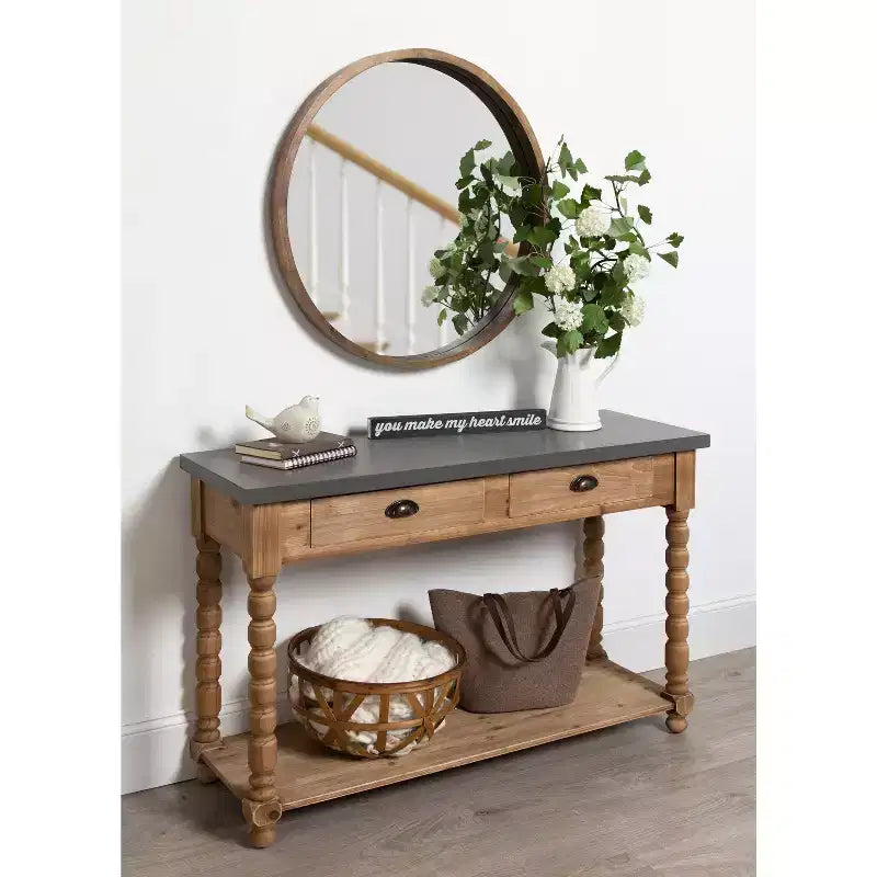 Tavolo consolle rettangolare in legno Kate and Laurel Rutledge, 48x16x32, marrone rustico