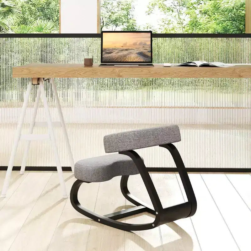 Sedia Ergonomica Inginocchiata a Dondolo Costway Cuscino Imbottito per la Correzione della Postura e il Sollievo dal Mal di Schiena