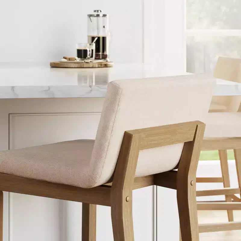 Sgabello da bar Gracie in legno imbottito altezza bancone - Nathan James