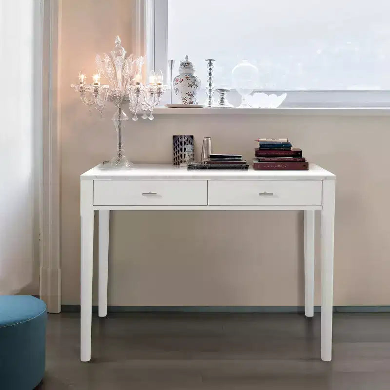 Console in Marmo Bianco di Carrara Rettangolare Meno 36 della Collezione Bianco