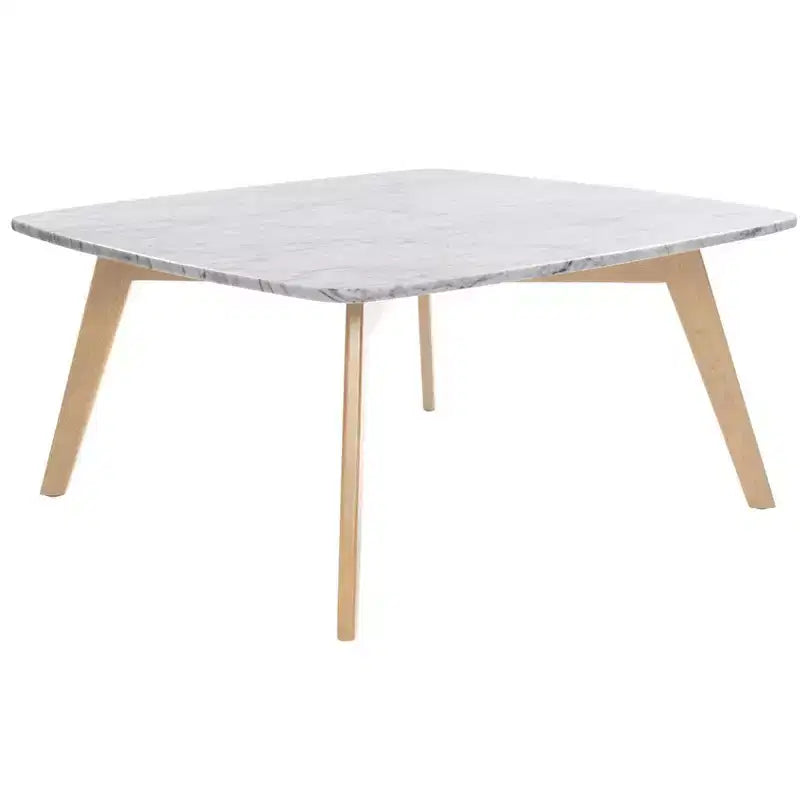 Tavolino da caffè quadrato in marmo bianco di Carrara italiano Vezzana 31 della collezione Bianco