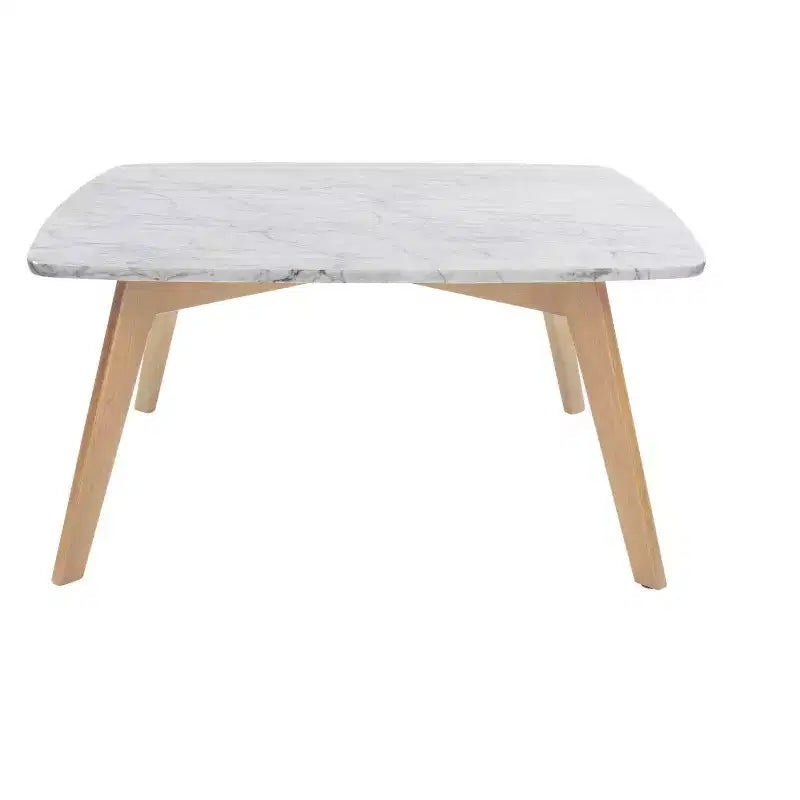 The Bianco Collection Vezzana 31 Square Italian Carrara White Marble Coffee Table