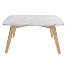 The Bianco Collection Vezzana 31 Square Italian Carrara White Marble Coffee Table