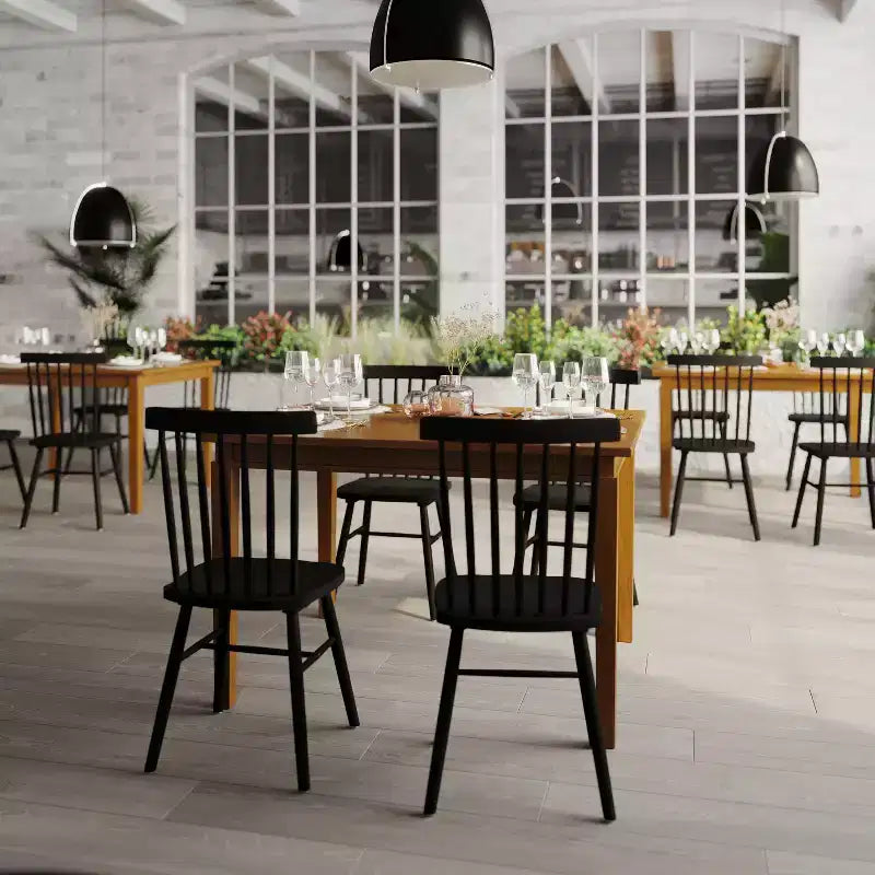 Flash Furniture Henry - Tavolo da pranzo in legno massello, rettangolare, di grado commerciale, per 4 persone