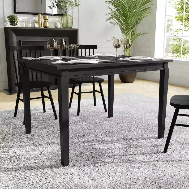 Flash Furniture Henry - Tavolo da pranzo in legno massello, rettangolare, di grado commerciale, per 4 persone