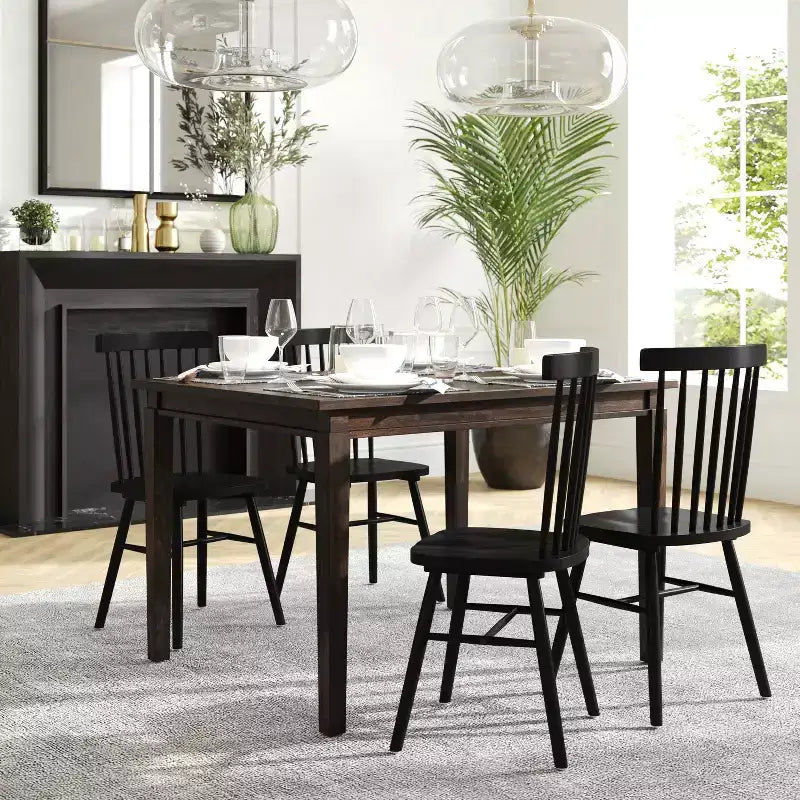 Flash Furniture Henry - Tavolo da pranzo in legno massello, rettangolare, di grado commerciale, per 4 persone