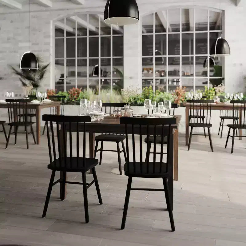 Flash Furniture Henry - Tavolo da pranzo in legno massello, rettangolare, di grado commerciale, per 4 persone