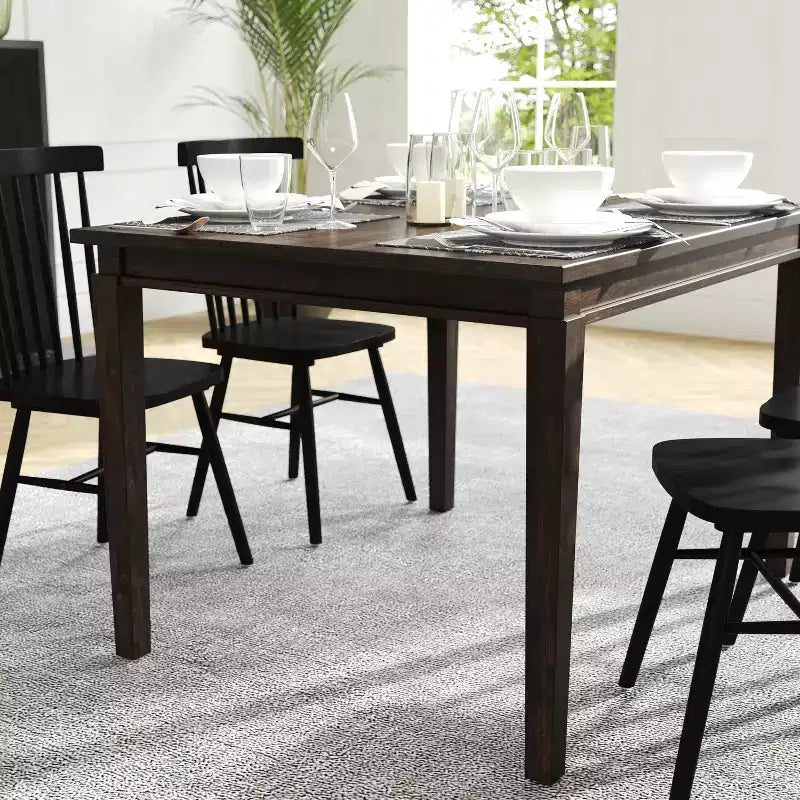 Flash Furniture Henry - Tavolo da pranzo in legno massello, rettangolare, di grado commerciale, per 4 persone