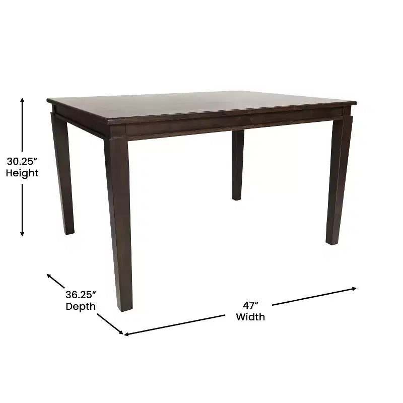 Flash Furniture Henry - Tavolo da pranzo in legno massello, rettangolare, di grado commerciale, per 4 persone