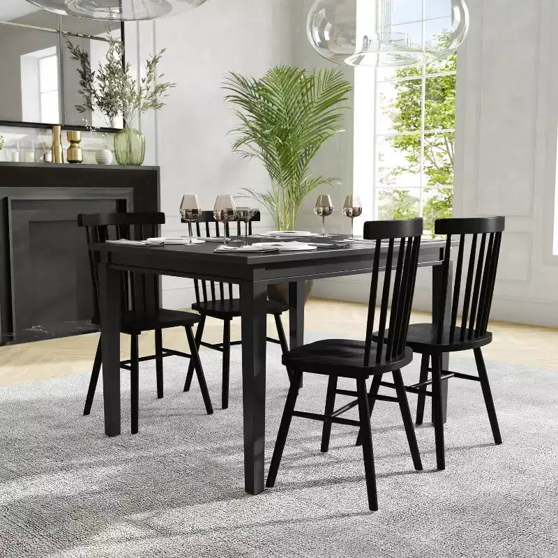 Flash Furniture Henry - Tavolo da pranzo in legno massello, rettangolare, di grado commerciale, per 4 persone
