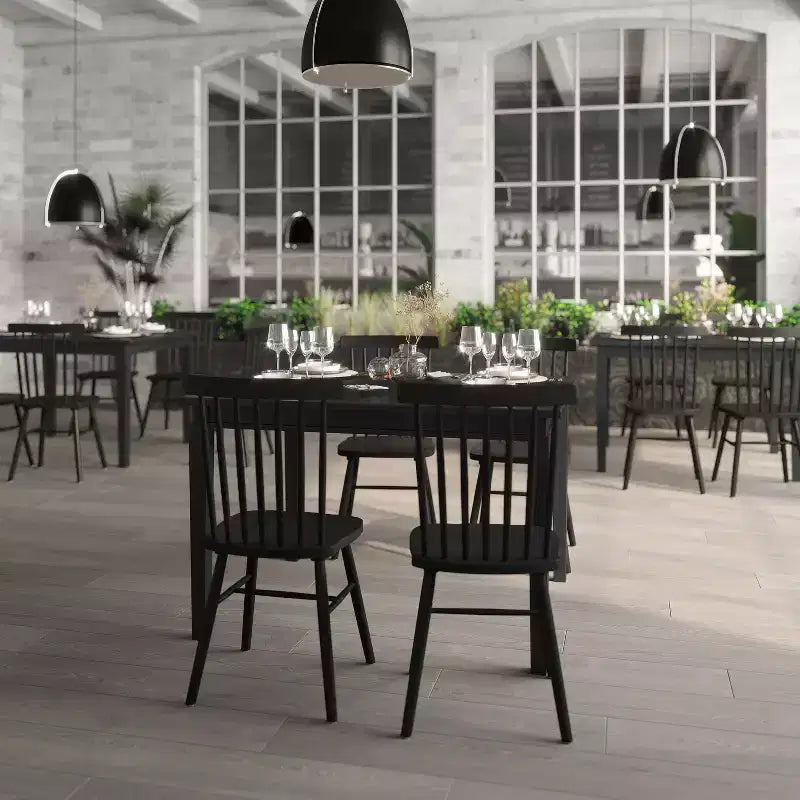 Flash Furniture Henry - Tavolo da pranzo in legno massello, rettangolare, di grado commerciale, per 4 persone
