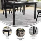 Flash Furniture Henry - Tavolo da pranzo in legno massello, rettangolare, di grado commerciale, per 4 persone