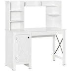 HOMCOM Scrivania da Computer da Fattoria con Credenza e Armadietto, Scrivania da Ufficio con Spazio di Archiviazione, per Studio