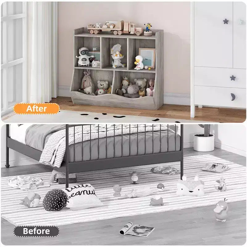 Whizmax Scaffale per bambini e libreria porta giocattoli con ripiani multipli e organizer a scomparti per camerette di maschietti e femminucce
