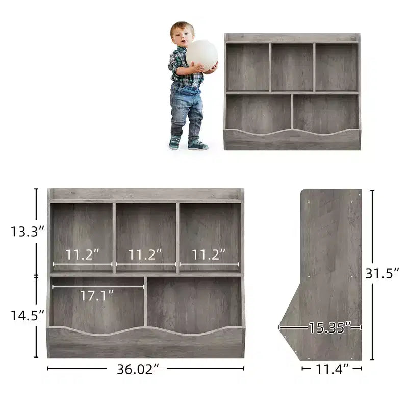 Whizmax Scaffale per bambini e libreria porta giocattoli con ripiani multipli e organizer a scomparti per camerette di maschietti e femminucce