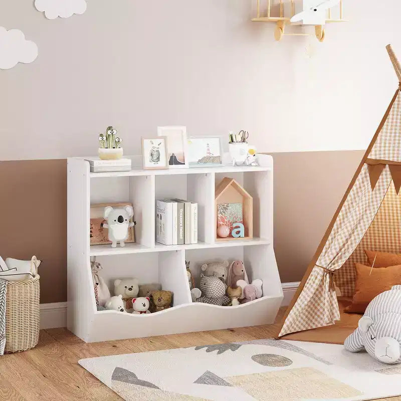 Whizmax Scaffale per bambini e libreria porta giocattoli con ripiani multipli e organizer a scomparti per camerette di maschietti e femminucce