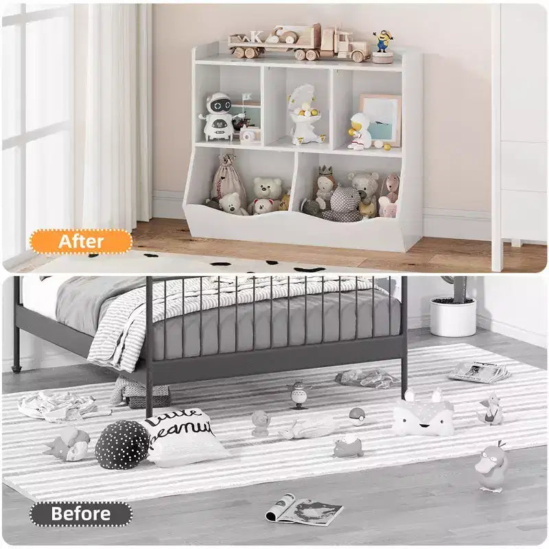 Whizmax Scaffale per bambini e libreria porta giocattoli con ripiani multipli e organizer a scomparti per camerette di maschietti e femminucce