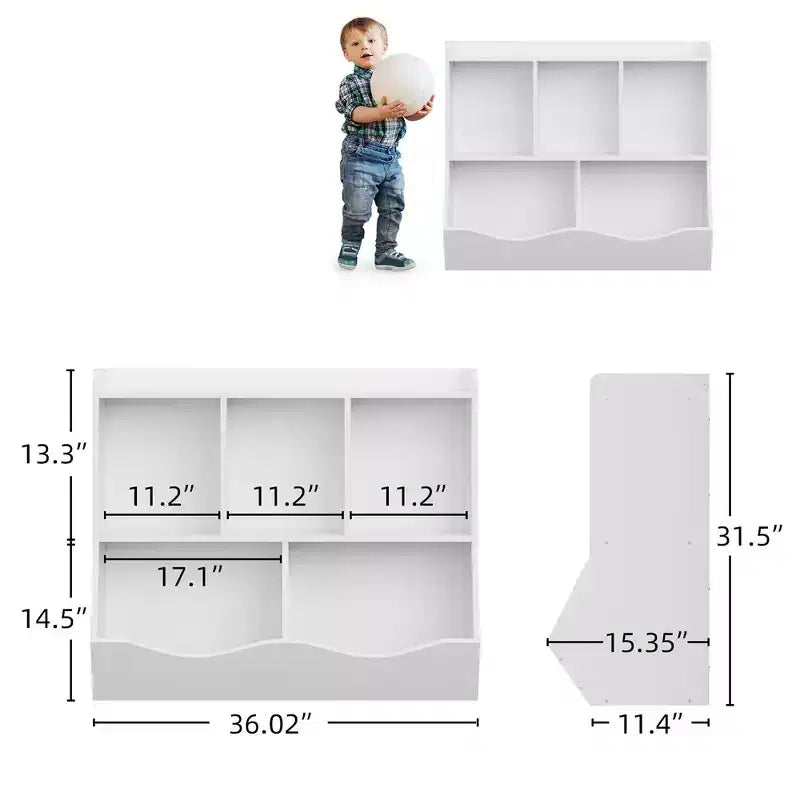 Whizmax Scaffale per bambini e libreria porta giocattoli con ripiani multipli e organizer a scomparti per camerette di maschietti e femminucce