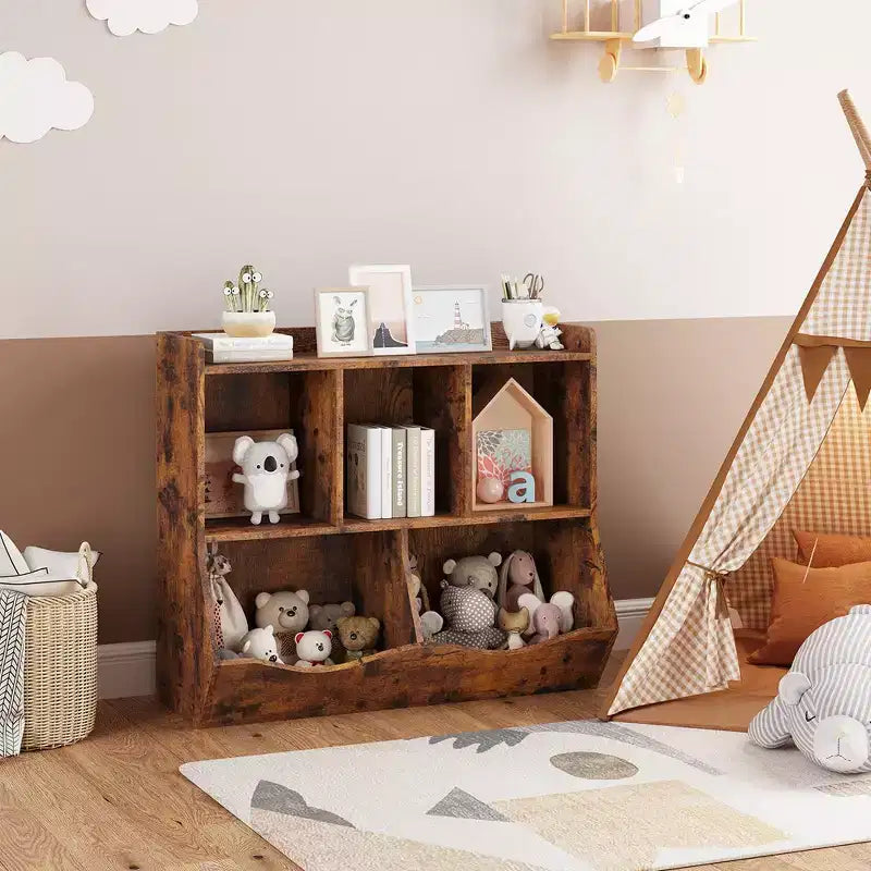 Whizmax Scaffale per bambini e libreria porta giocattoli con ripiani multipli e organizer a scomparti per camerette di maschietti e femminucce