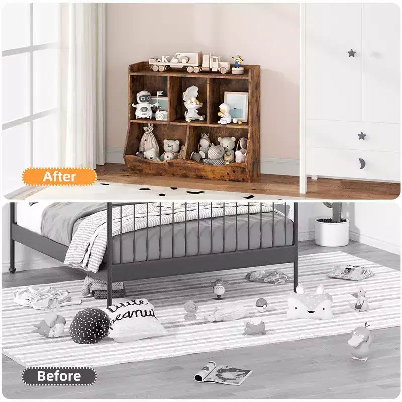 Whizmax Scaffale per bambini e libreria porta giocattoli con ripiani multipli e organizer a scomparti per camerette di maschietti e femminucce