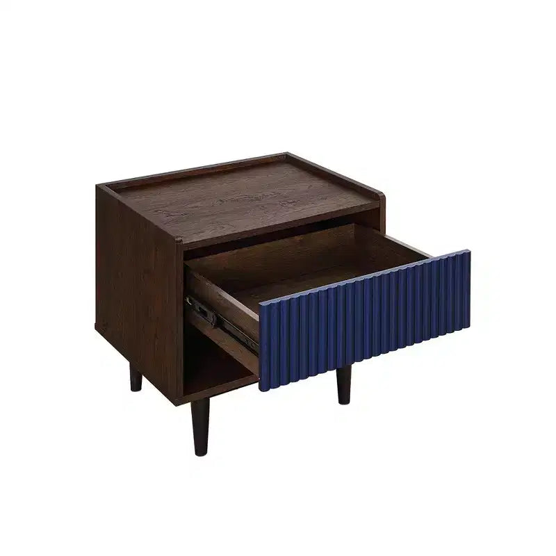 Set di 2 comodini a coste moderni Duane con cassetto - Manhattan Comfort