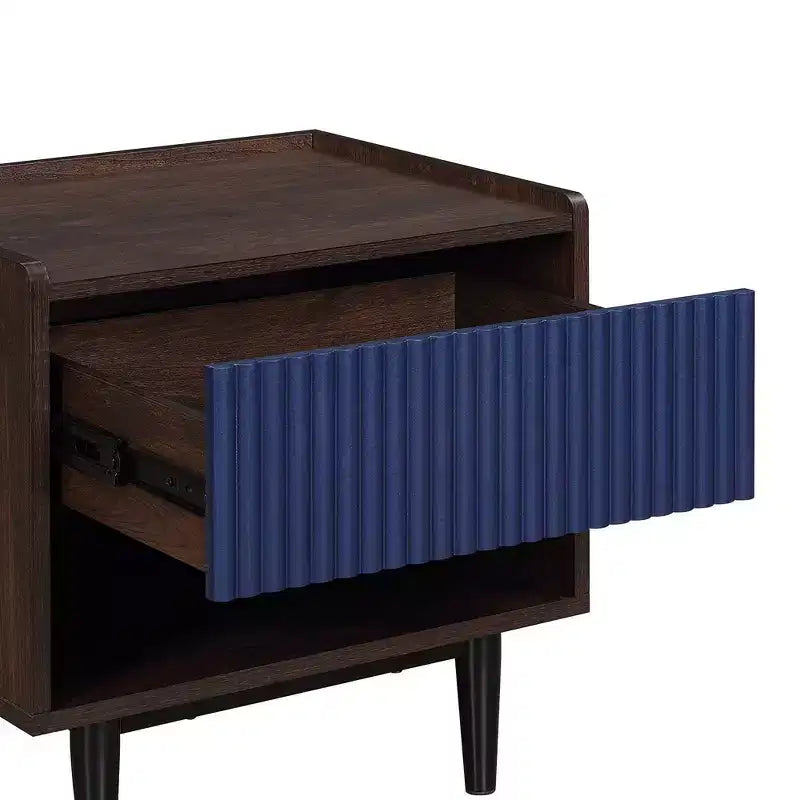 Set di 2 comodini a coste moderni Duane con cassetto - Manhattan Comfort