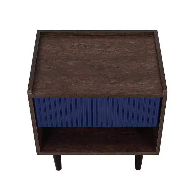 Set di 2 comodini a coste moderni Duane con cassetto - Manhattan Comfort