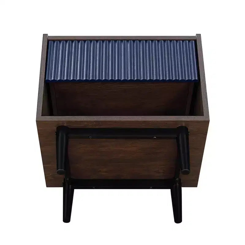Set di 2 comodini a coste moderni Duane con cassetto - Manhattan Comfort