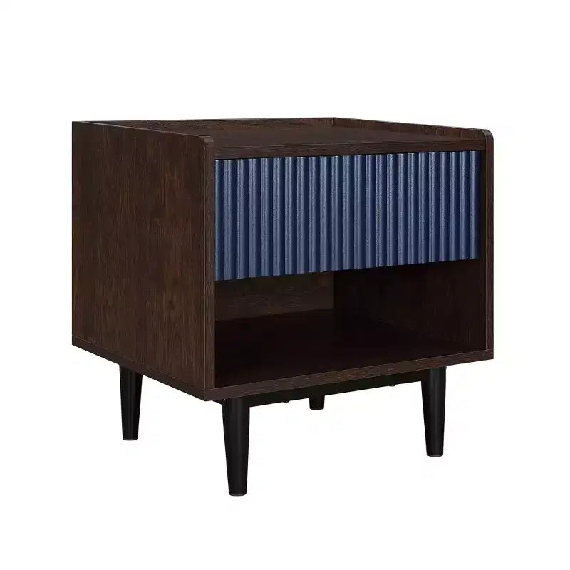 Set di 2 comodini a coste moderni Duane con cassetto - Manhattan Comfort