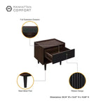 Set di 2 comodini a coste moderni Duane con cassetto - Manhattan Comfort