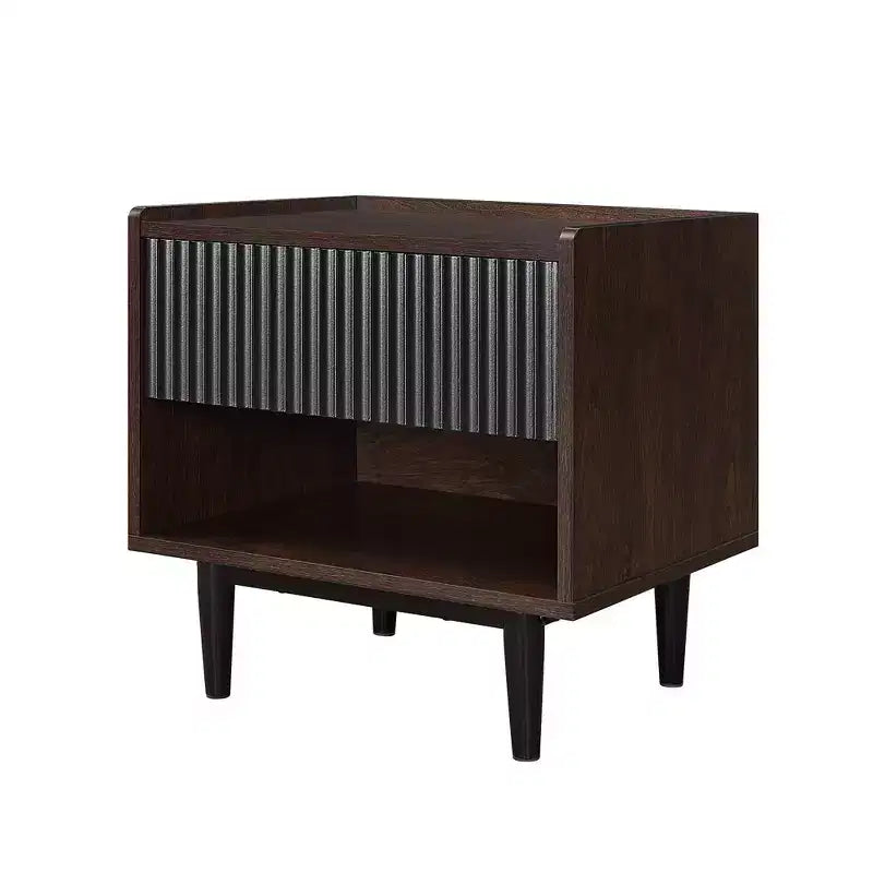 Set di 2 comodini a coste moderni Duane con cassetto - Manhattan Comfort
